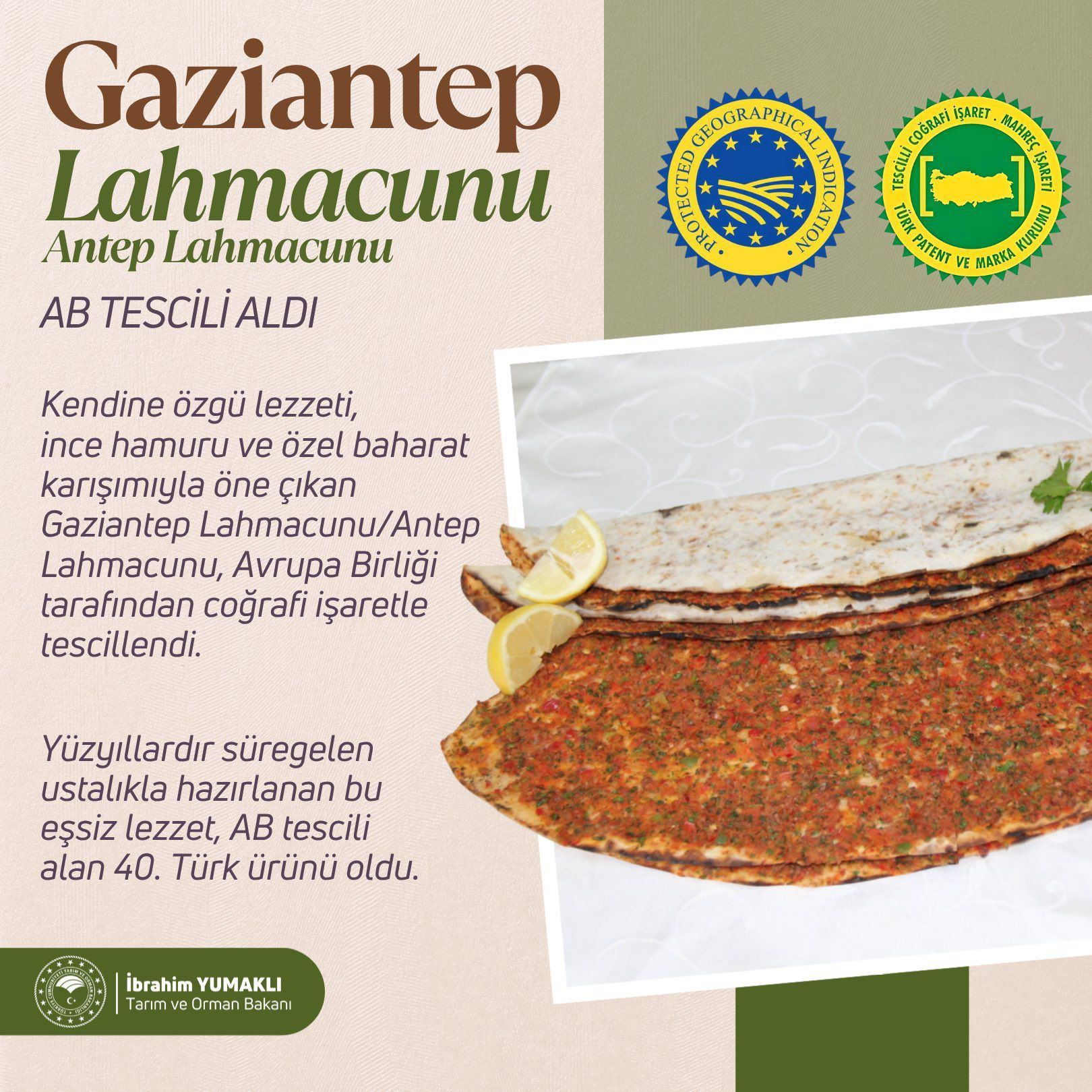 Gaziantep Lahmacunu Tescil-1
