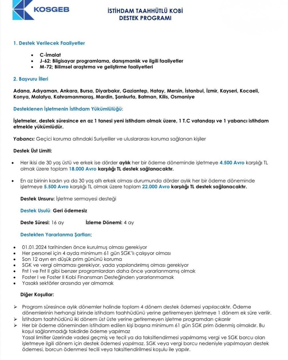 Kosgep Hüseyin Özhan Destek