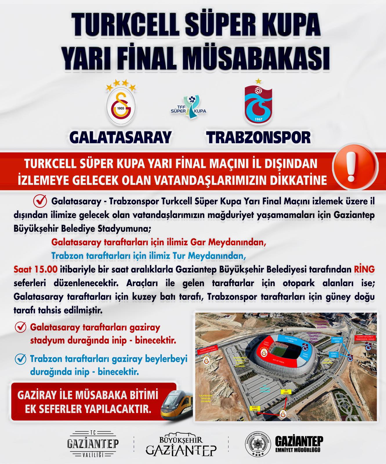 Trabzon Galatasaray Süper Kupa Gaziantep