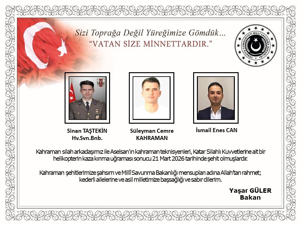 Katar Helikopter Şehit
