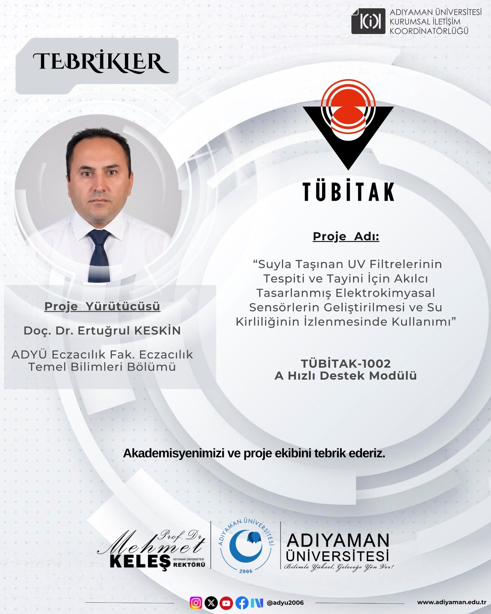 Adıyaman Üniversitesi Eczacılık Proje Destekleme