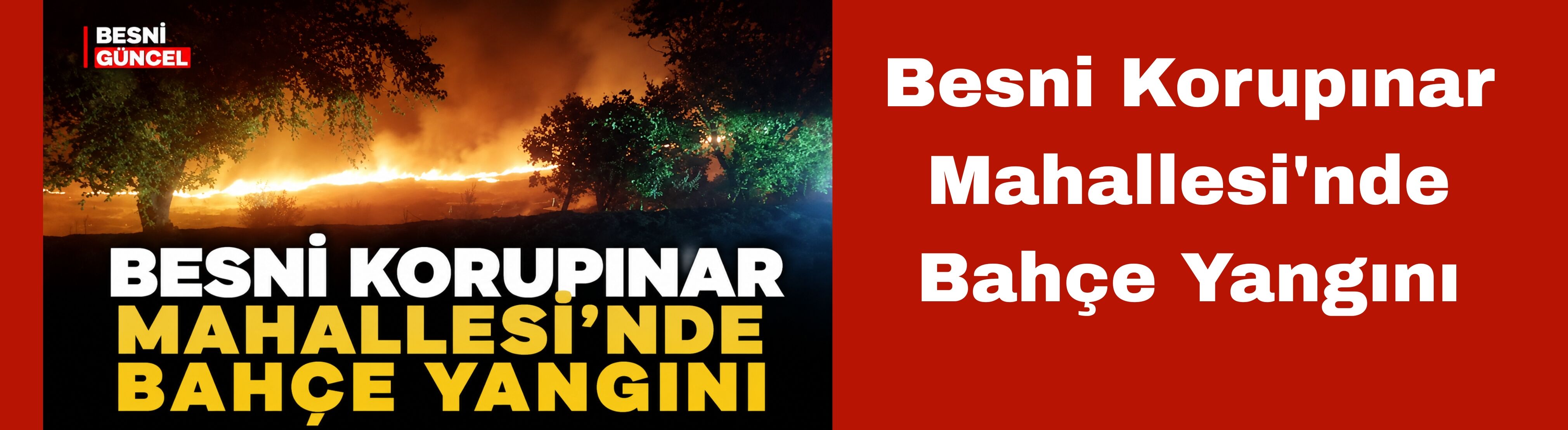 Besni Korupınar Mahallesi'nde Bahçe Yangını