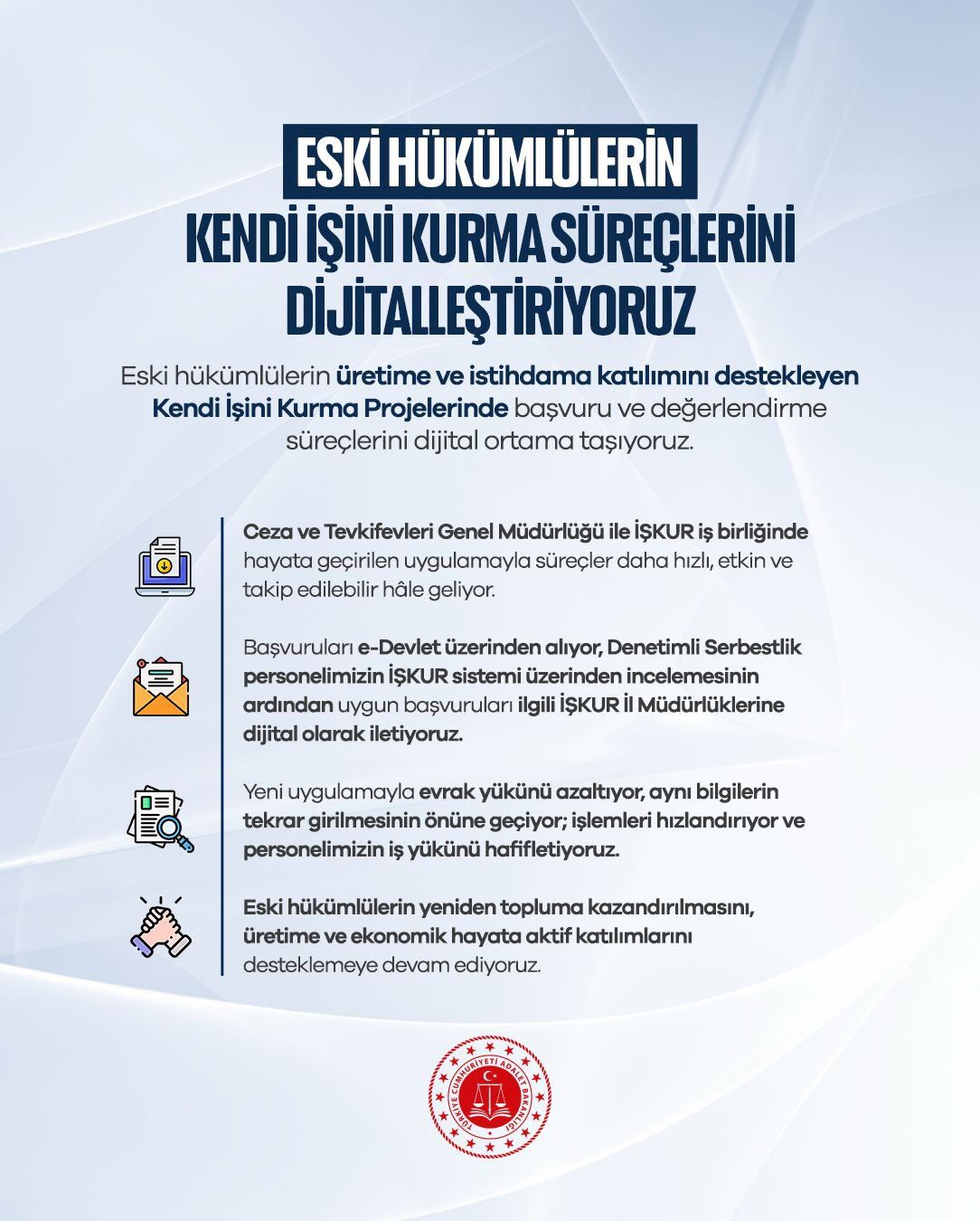 Eski Hükümlüler Kendi İşini Kurma Projesine E Devlet Üzerinden Başvurabilecek