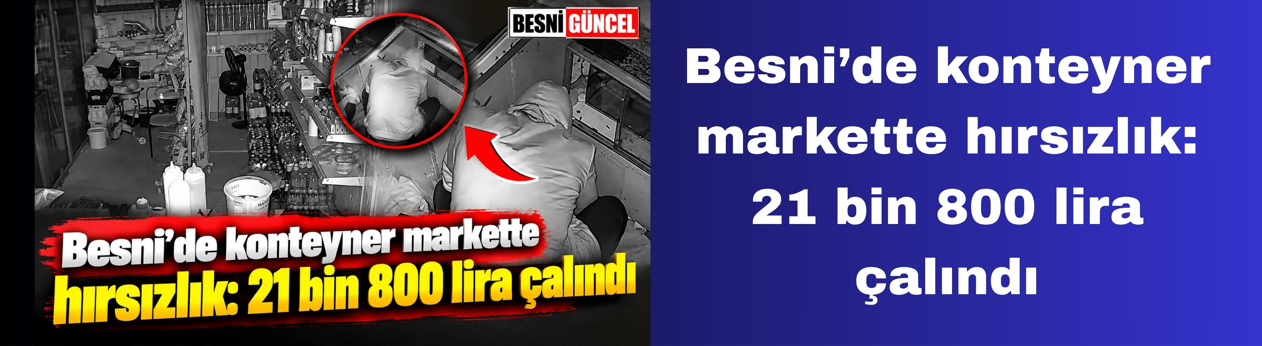 Besni’de konteyner markette hırsızlık: 21 bin 800 lira çalındı