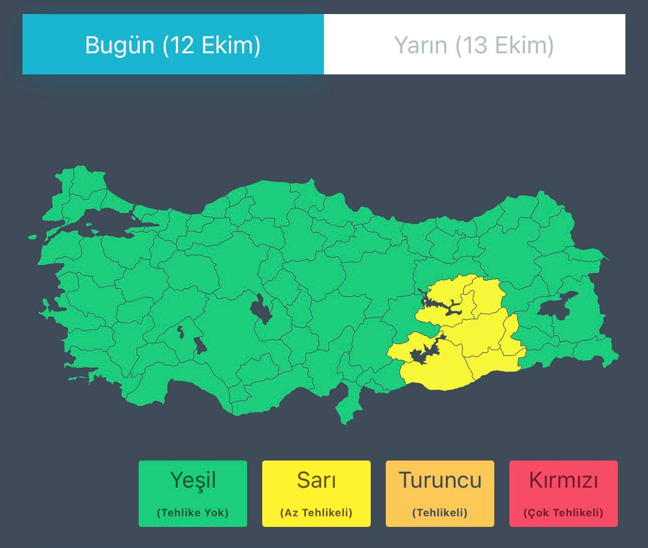Güneydoğu Anadolu İçin Kuvvetli Yağış Uyarısı