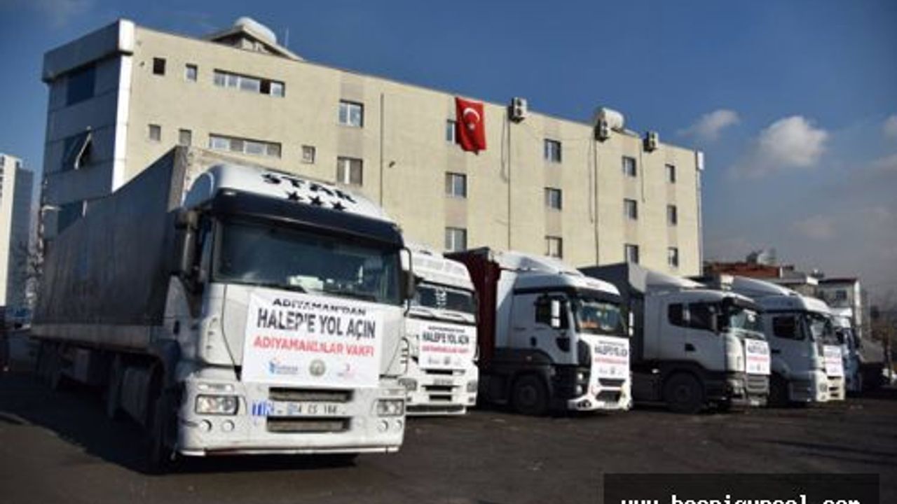 Halep’e Yol Alan Yardım Tırları Dualarla Uğurlandı