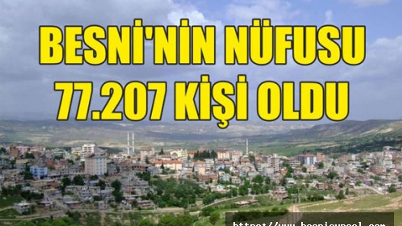 BESNİ NÜFUSU 77.207 KİŞİ OLDU