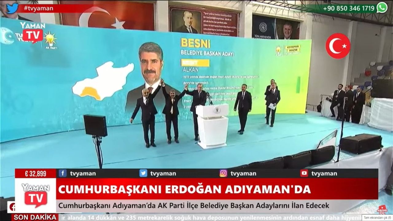 Cumhurbaşkanı Erdoğan açıkladı: Besni Belediye Başkan adayı Reşit Alkan