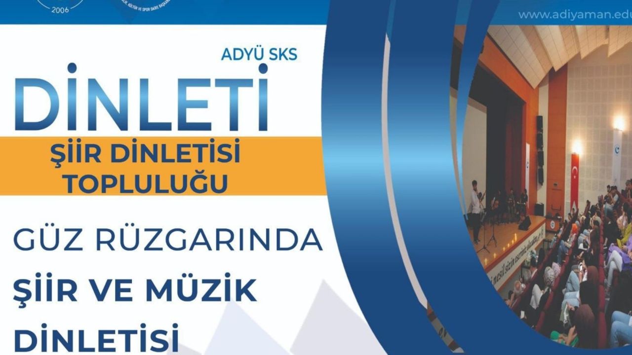 Adıyaman'da 'Güz Rüzgarında Şiir Dinletisi' düzenlenecek