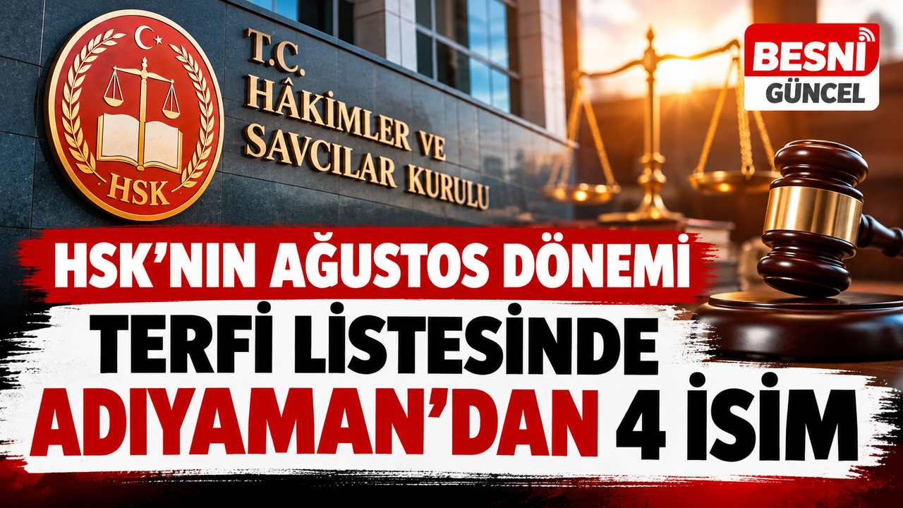 Adıyaman’da 4 Hâkim ve Savcı Terfi Listesinde