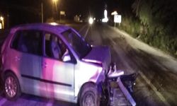 Otomobil refüje çarptı: 2 yaralı