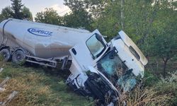 Tanker şarampole devrildi: 1 yaralı