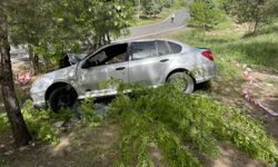 Trafik kazasında araç devrildi, otomobildeki 3 kişi yaralandı