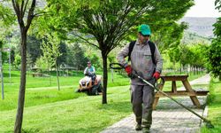 Malatya'da park ve bahçelerin bakımlarını sürdürüyor 