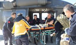 Kazada yaralanan çocuk askeri helikopterle hastaneye ulaştırıldı