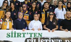 Siirt'te öğrenciler ve akademisyenler Filistin'e destek için yürüdü