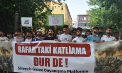 Siverek’te sesiz yürüyüşle İsrail protesto edildi