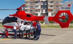Yaralanan vatandaş helikopterle hastaneye kaldırıldı