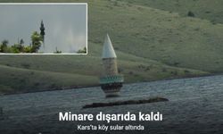 Su altında kalmayan sadece cami minaresi oldu