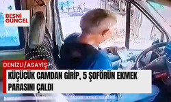 Küçücük camdan girip, 5 şoförün ekmek parasını çaldı