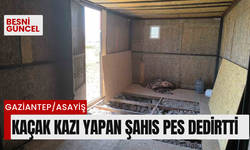 Kaçak kazı yapan şahıs pes dedirtti