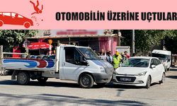 Adıyaman'da kamyonet kasasından otomobilin üzerine uçtular