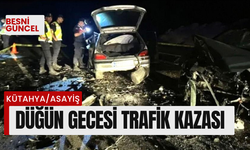 Düğün gecesi trafik kazası: 2 ölü,1 yaralı