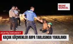 Kaçak göçmenler arpa tarlasında yakalandı