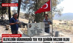 Yangında şehit mezarı yanmadı