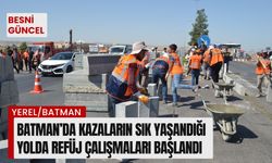 Kazaların sık yaşandığı yolda refüj çalışmaları başlandı