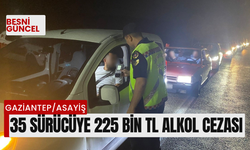 35 Sürücüye 225 bin TL alkol cezası