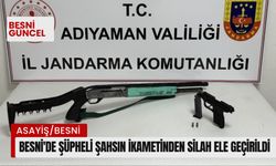 Besni'de şüpheli şahsın ikametinde silah ele geçirildi