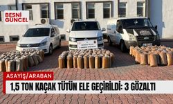 1,5 ton kaçak tütün ele geçirildi: 3 gözaltı