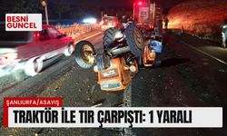 Traktör ile tır çarpıştı: 1 yaralı