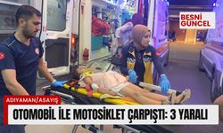 Adıyaman'da otomobil ile motosiklet çarpıştı: 3 yaralı