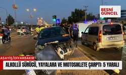 Alkollü sürücü, yayalara ve motosiklete çarptı: 5 yaralı