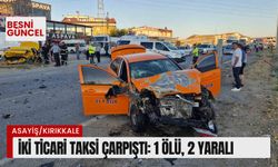 İki ticari taksi çarpıştı: 1 ölü, 2 yaralı