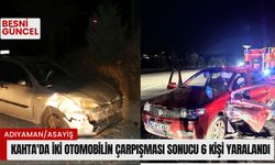 Kahta'da iki otomobilin çarpışması sonucu 6 kişi yaralandı