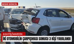 İki otomobilin çarpışması sonucu 3 kişi yaralandı