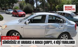 Sürücüsüz at arabası 4 araca çarptı, 4 kişi yaralandı