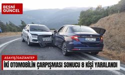 İki otomobilin çarpışması sonucu 8 kişi yaralandı