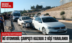 Adıyaman'da iki otomobil çarpıştı kazada 2 kişi yaralandı