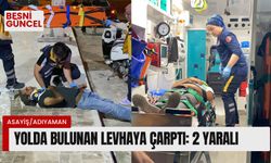 Adıyaman'da motosikletli levhaya çarptı: 2 yaralı