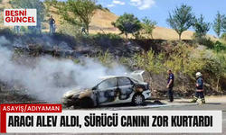 Aracı alev aldı, sürücü canını zor kurtardı - Videolu Haber