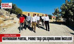 Kaymakam Partal, parke taşı çalışmalarını inceledi