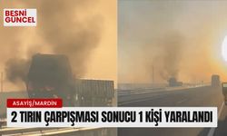 2 Tırın çarpışması sonucu 1 kişi yaralandı