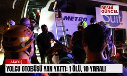 Mercedes marka yolcu otobüsü yan yattı: 1 ölü, 10 yaralı