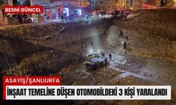 İnşaat temeline düşen otomobildeki 3 kişi yaralandı