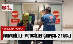 Otomobil ile  motosiklet çarpıştı: 2 yaralı