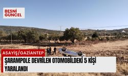 Şarampole devrilen otomobildeki 5 kişi yaralandı